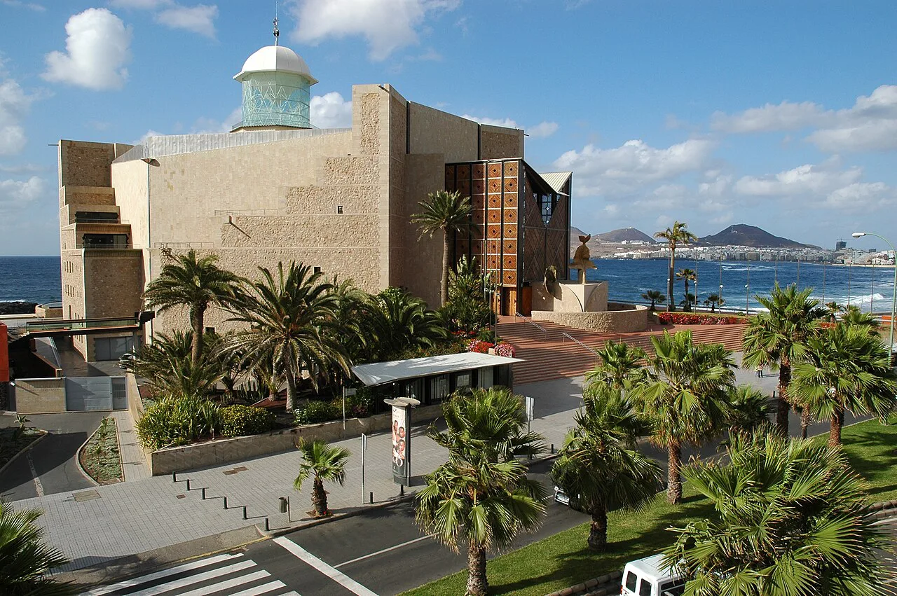 The Alfredo Kraus Auditorium beside the sea in Las Palmas de Gran Canaria.