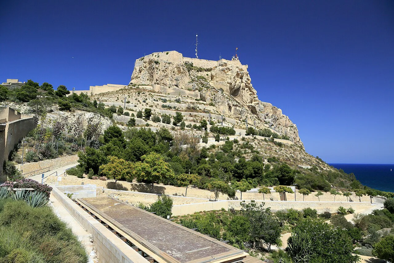 Santa Bárbara Castle on Mount Benacantil above the Parque de la Ereta, Alicante.
