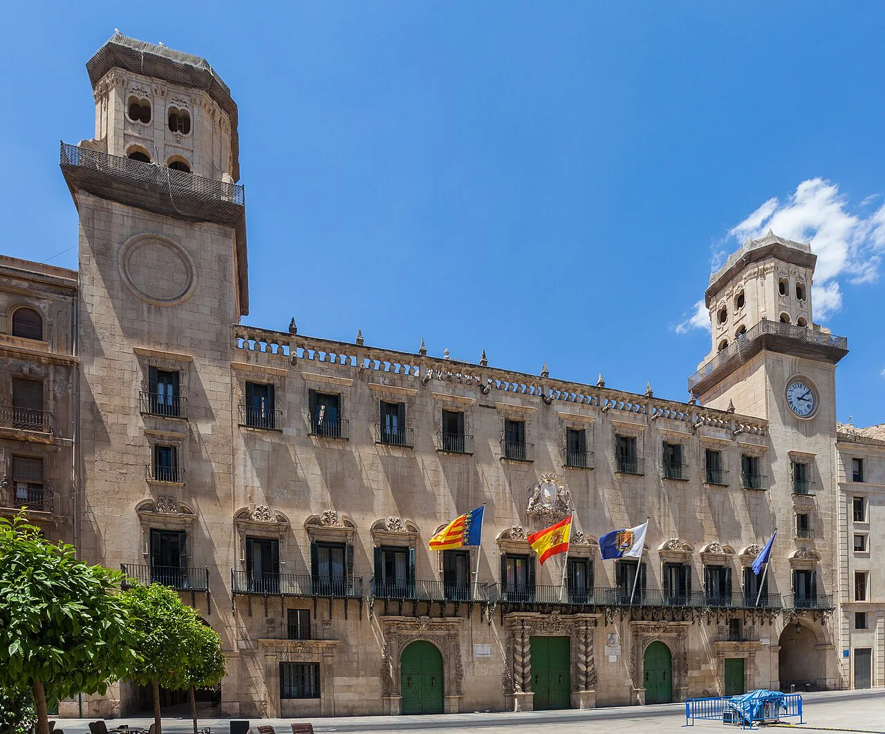 Alicante Town Hall with its twin towers.