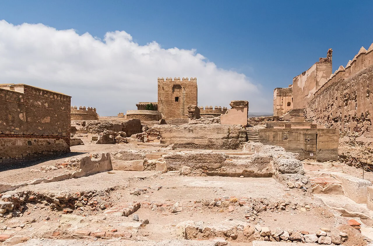 Archaeological remains in the upper Alcazaba of Almería.