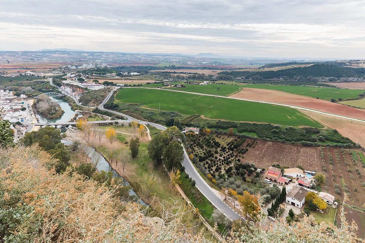 The Guadalete valley seen from the Balcón de la Peña Nueva, Arcos de la Frontera.