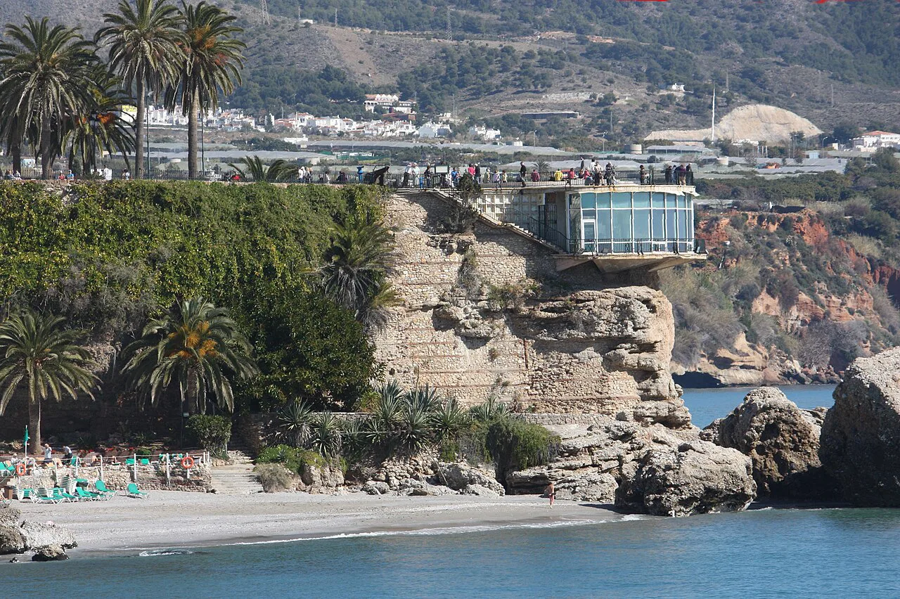 The Balcón de Europa headland and beach, Nerja.