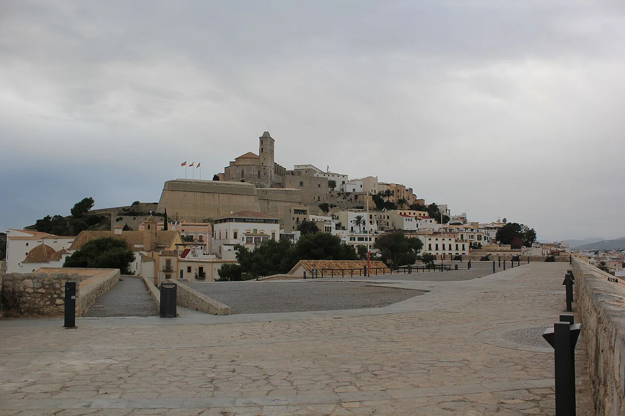 The Baluard de Santa Llúcia with Dalt Vila behind, Ibiza Town.