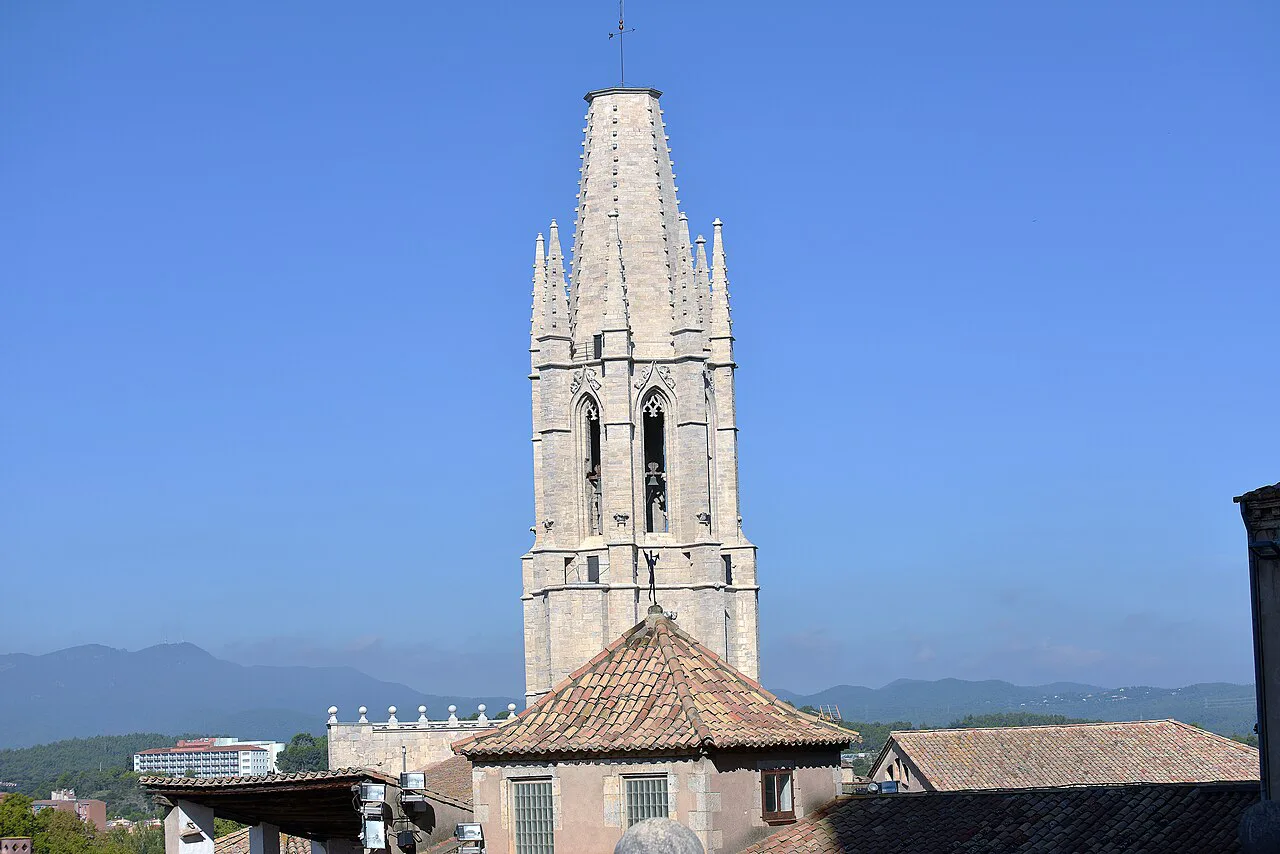 The bell tower of the Basilica of Sant Feliu, Girona.