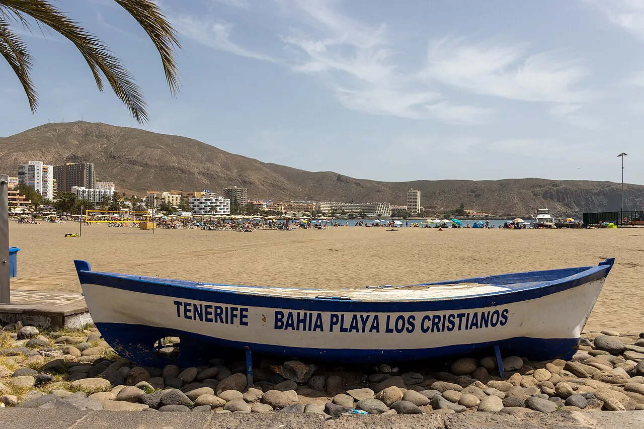 A former sailing boat on Playa Honda, Los Cristianos, Tenerife.