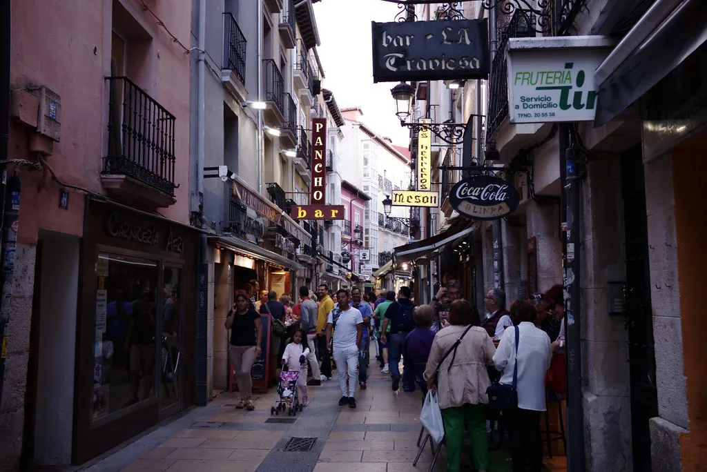A busy shopping street in Burgos.