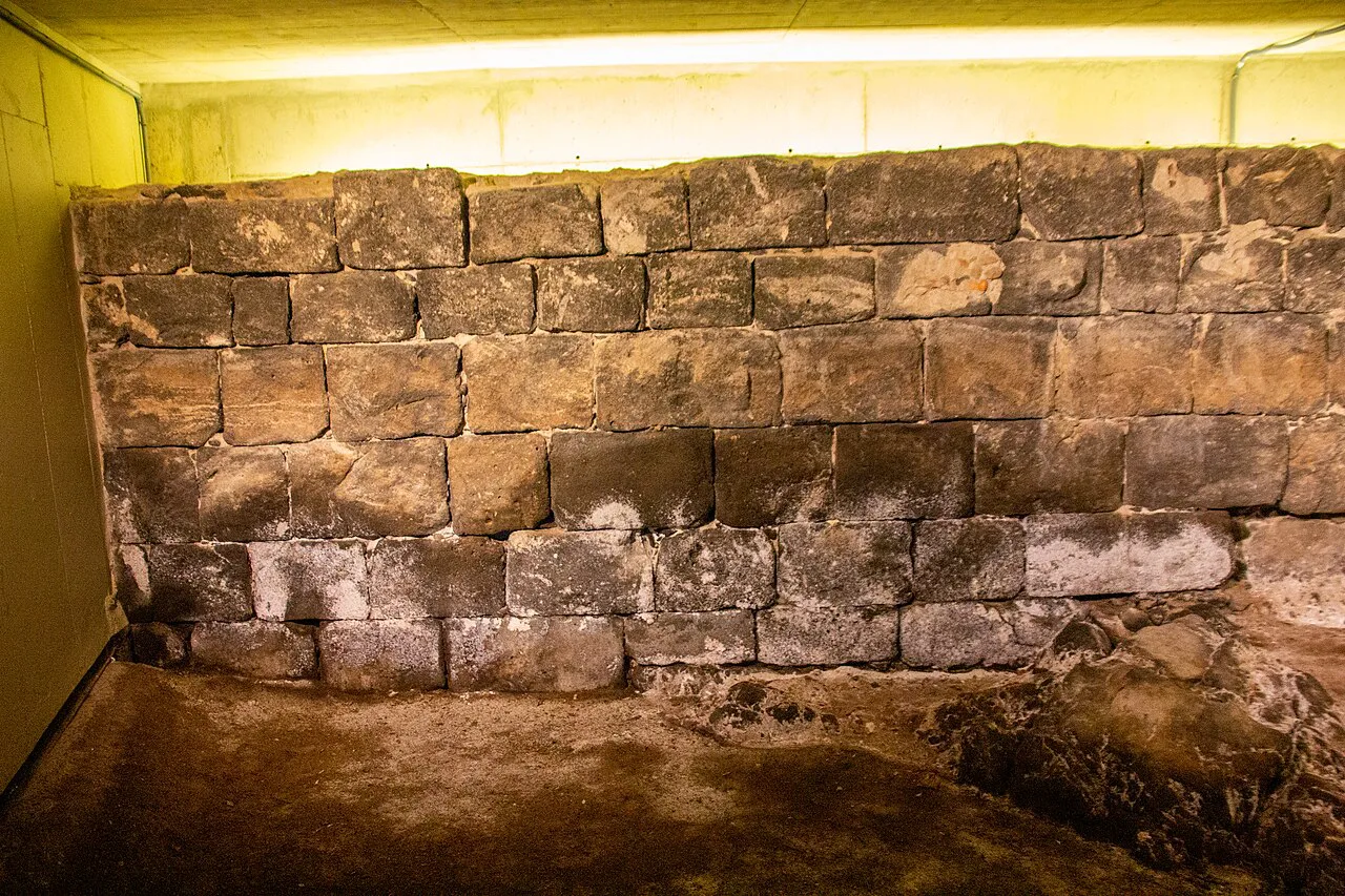 Excavated walls of the Castle of San Cristóbal, Santa Cruz de Tenerife.