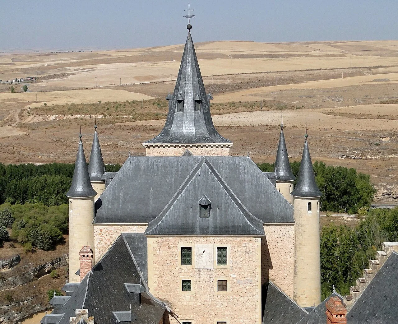 The northwest part of the Alcázar of Segovia seen from the Tower of John II.