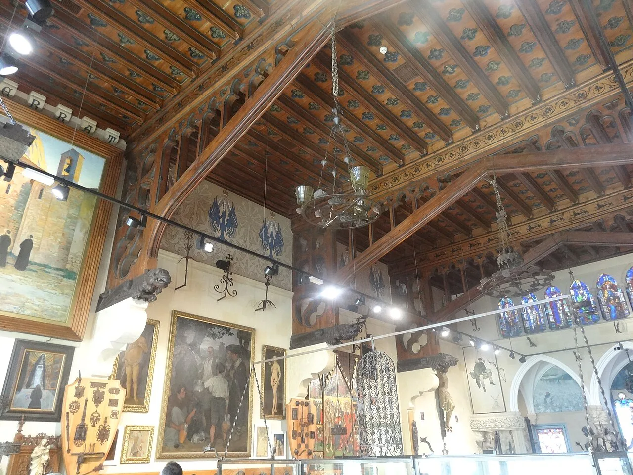 The upper floor hall of the Cau Ferrat museum, Sitges.