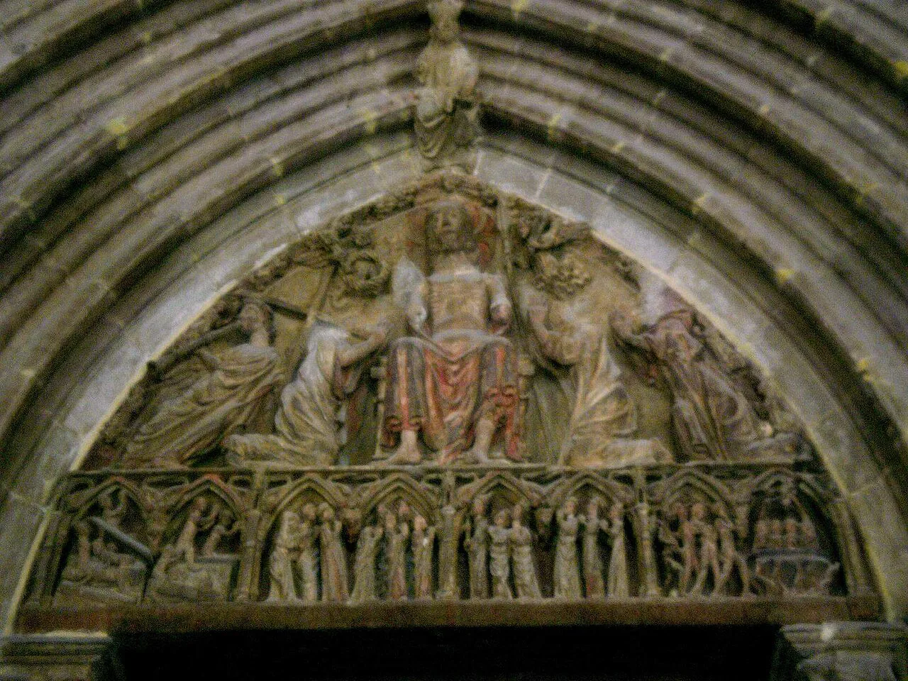 The Gothic portal tympanum of the Church of San Saturnino, Pamplona.