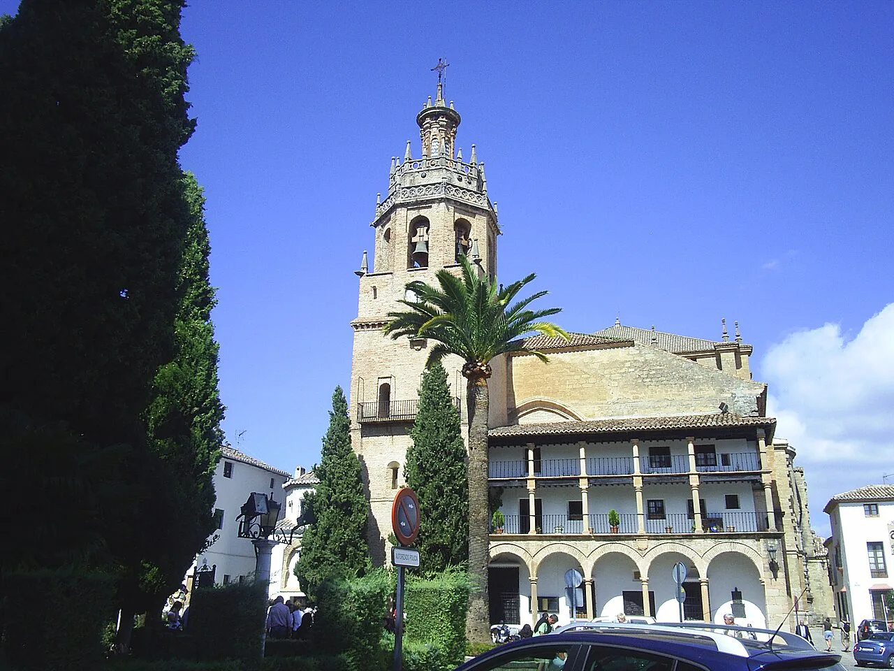 The tower of the Church of Santa María la Mayor in Ronda.
