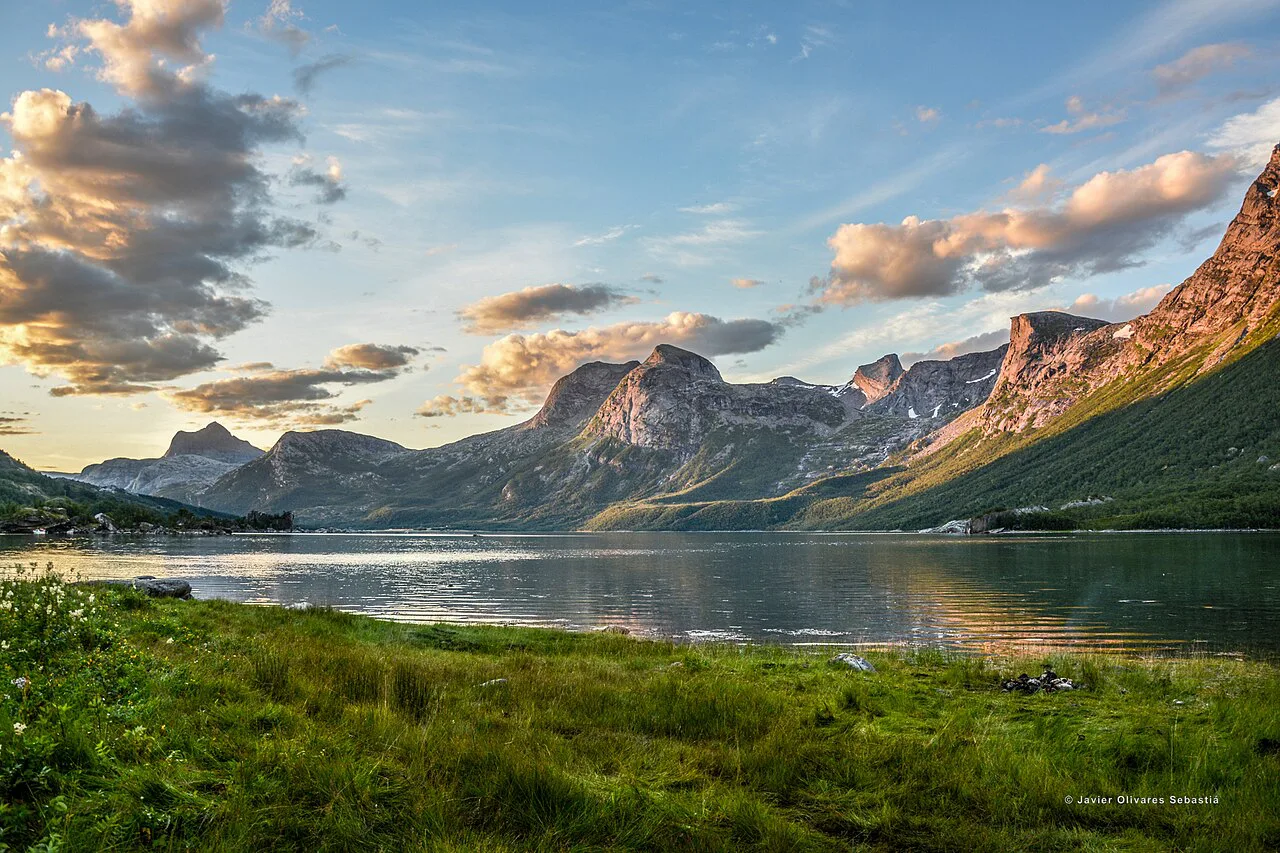 A lake of Covadonga beneath the Picos de Europa.