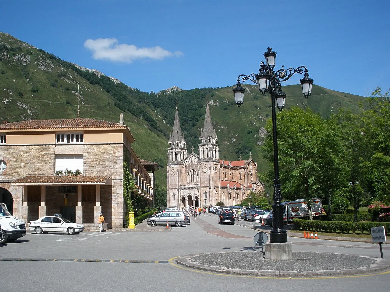 Covadonga with the basilica in the background.