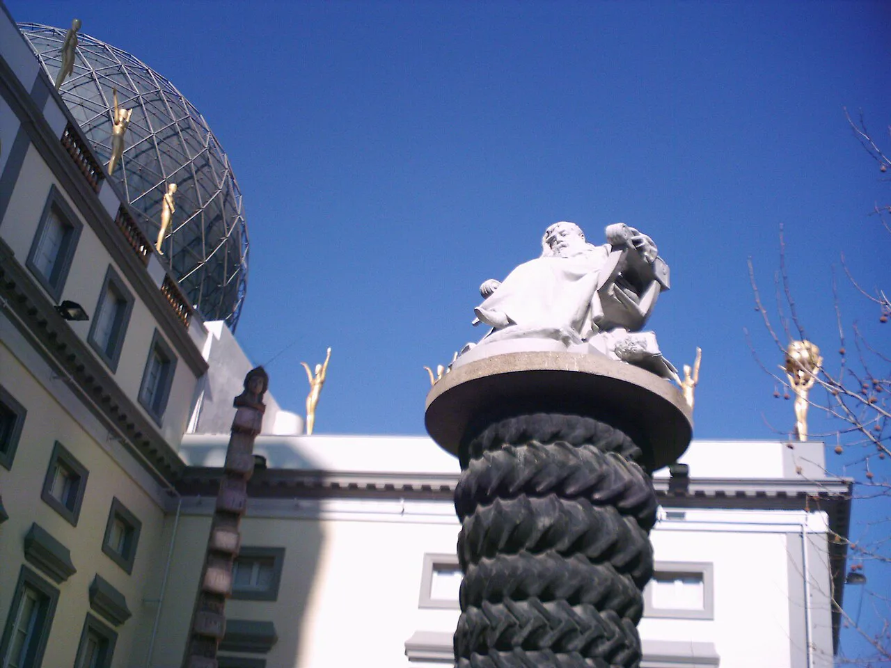 Sculpture and façade details of the Dalí Theatre-Museum in Figueres.