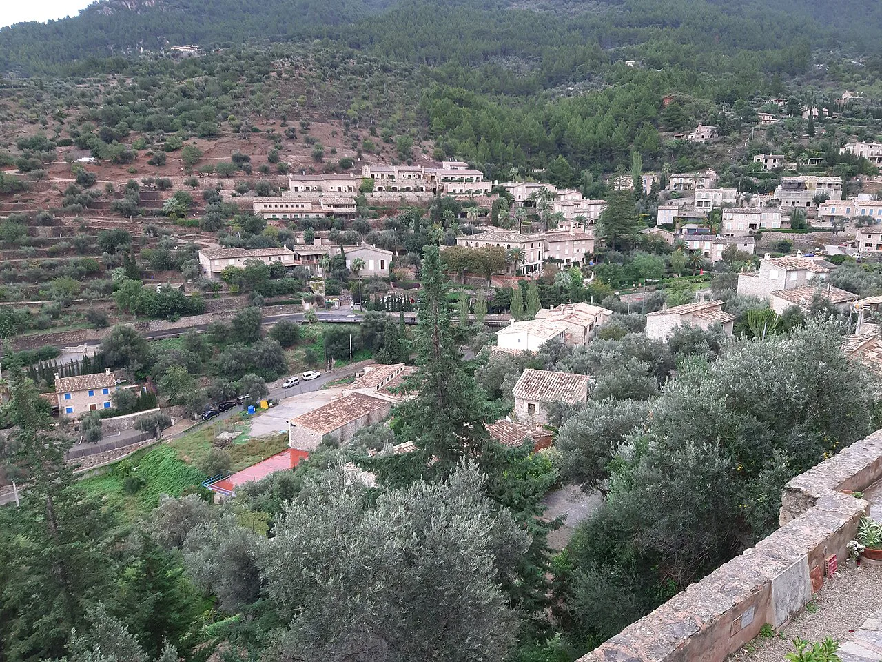 Houses of Deià among olive trees, Mallorca.