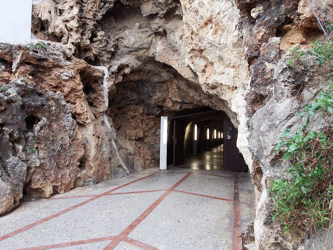 The tunnel entrance to the Civil War air-raid shelter beneath Dénia Castle.
