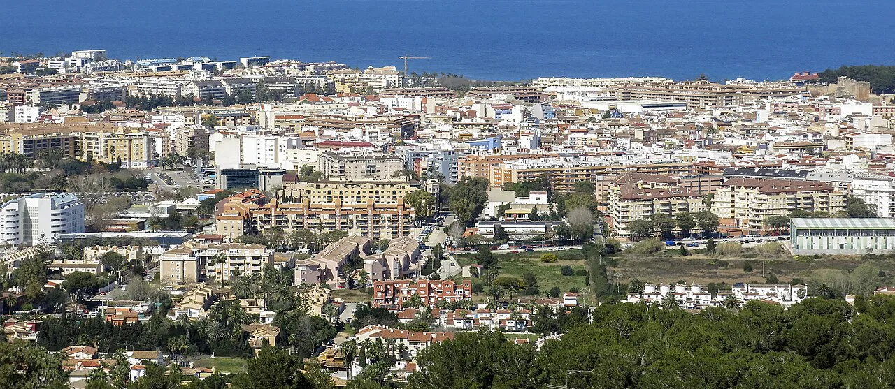 Dénia seen from the slopes of the Montgó massif.