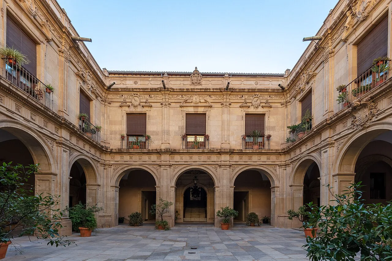 The courtyard galleries of the Episcopal Palace in Murcia.