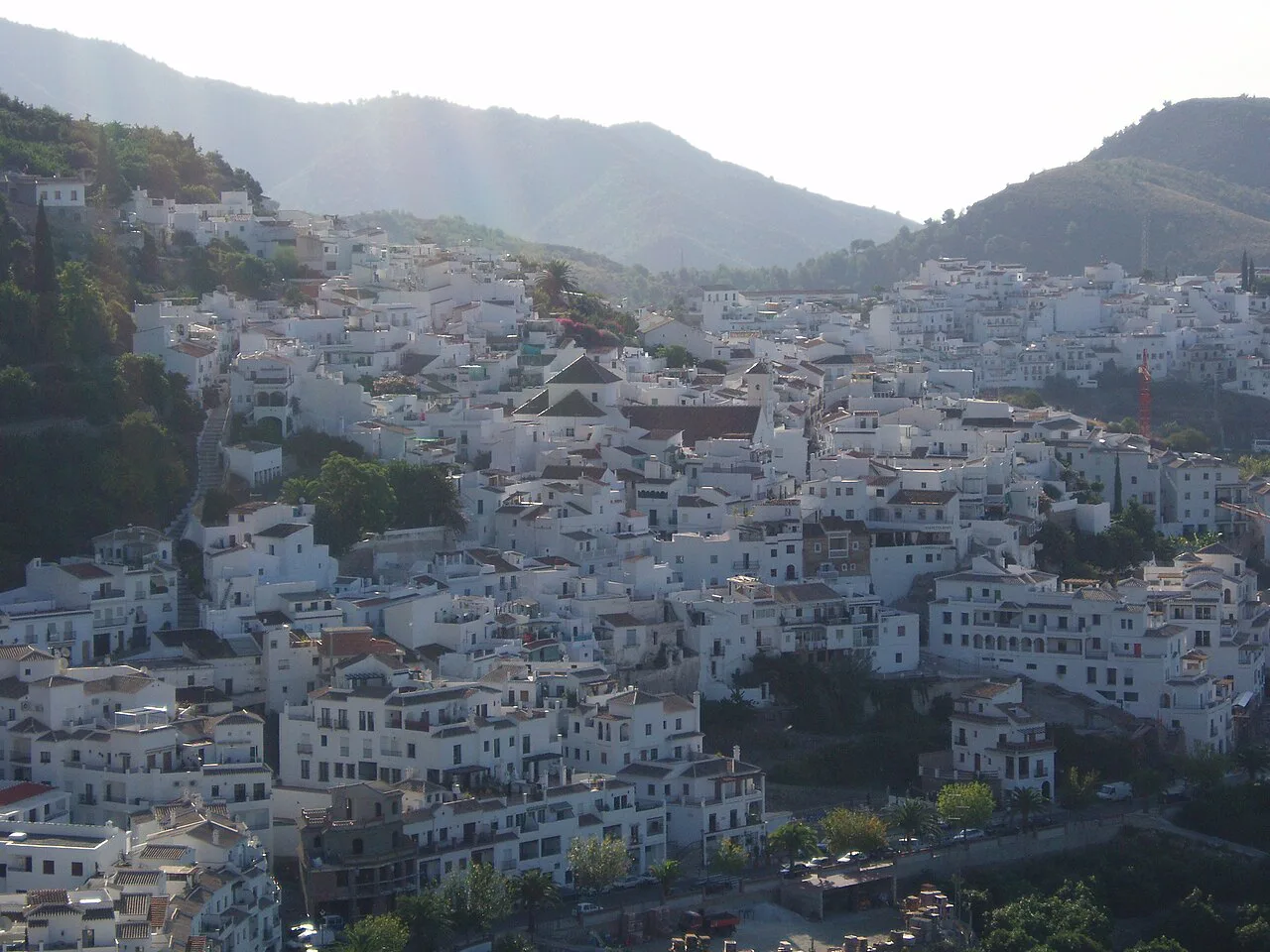 The white houses of Frigiliana on the hillside.