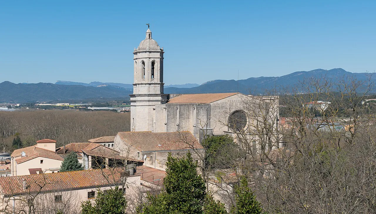 Girona Cathedral above the old town.