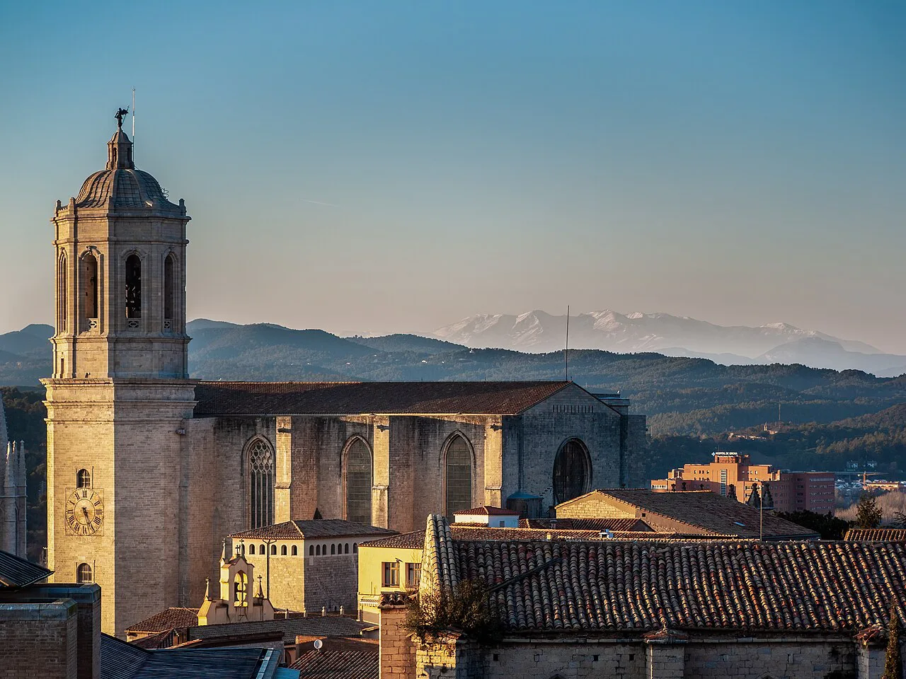 Girona Cathedral seen from the city walls.