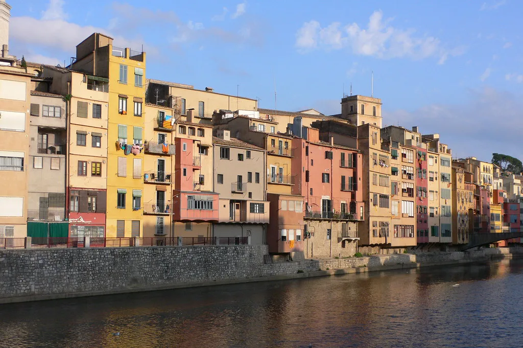 Colourful houses along the River Onyar in Girona's old town.