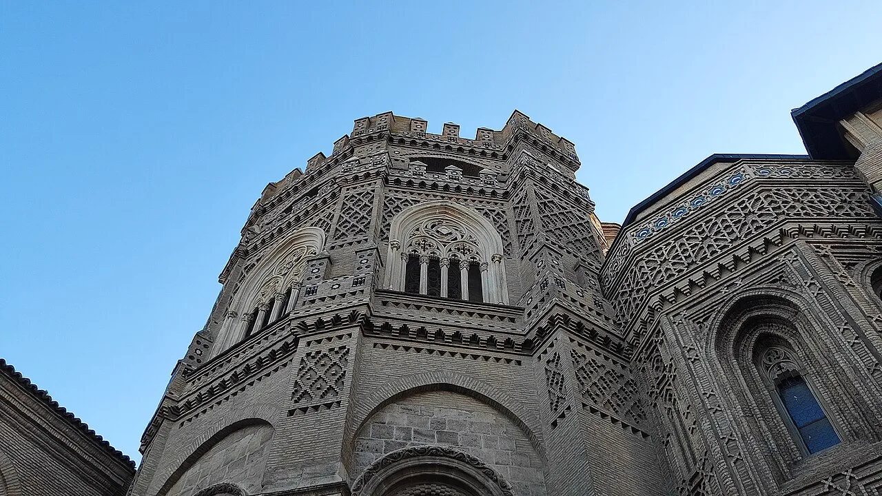 The Mudéjar wall of the Parroquieta at La Seo cathedral, Zaragoza.