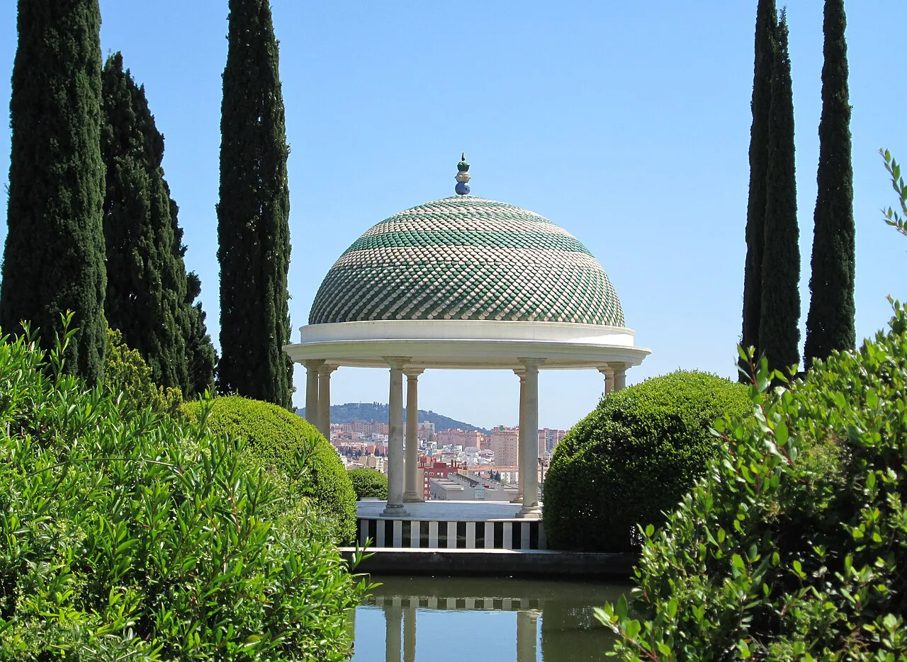 The Mirador Histórico among cypresses at La Concepción, Málaga.