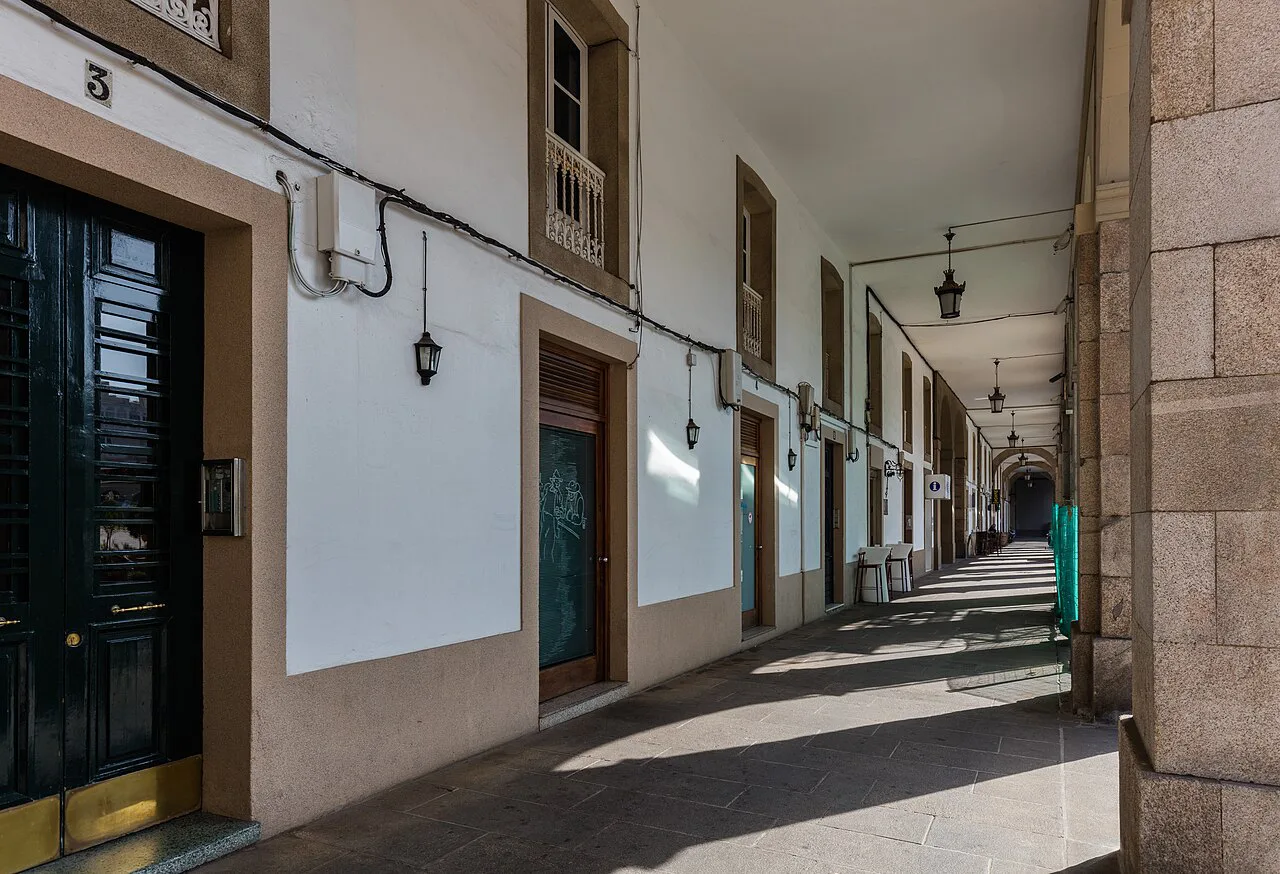 The arcades around María Pita Square, A Coruña.