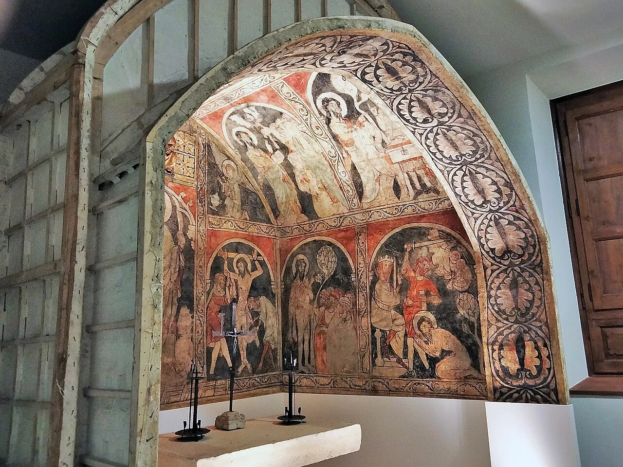 Medieval frescoes on display in the Maricel Museum, Sitges.