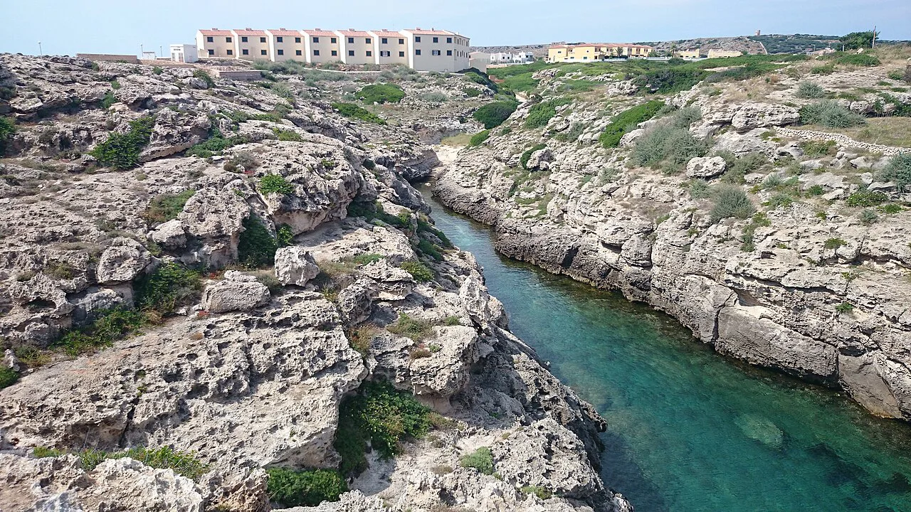 A rocky sea inlet near Ciutadella de Menorca.