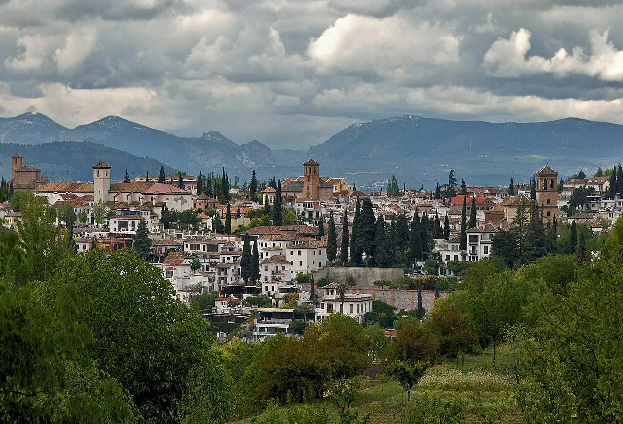 The Albaicín seen from the Alhambra, Granada.