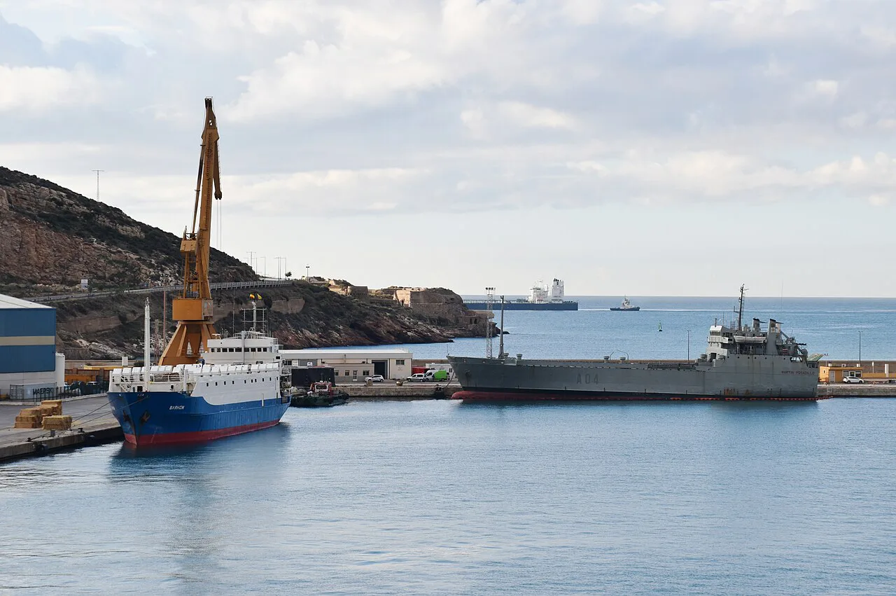 Ships in the port of Cartagena.