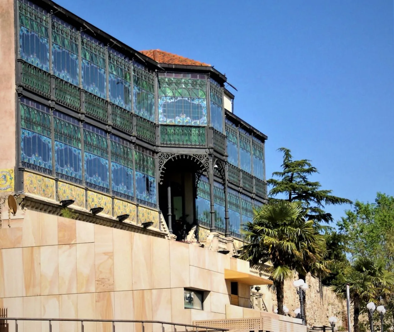 The stained-glass gallery of Casa Lis in Salamanca.