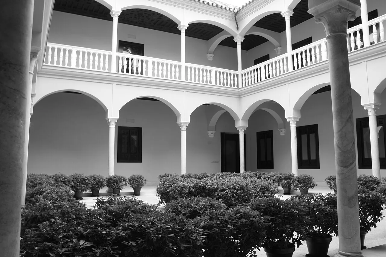 The arcaded courtyard of the Museo Picasso Málaga.