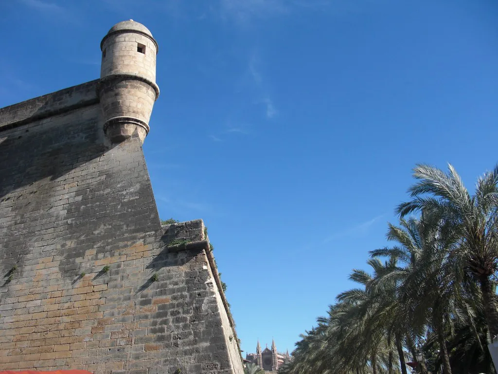 The bastion walls of Es Baluard museum, Palma de Mallorca.