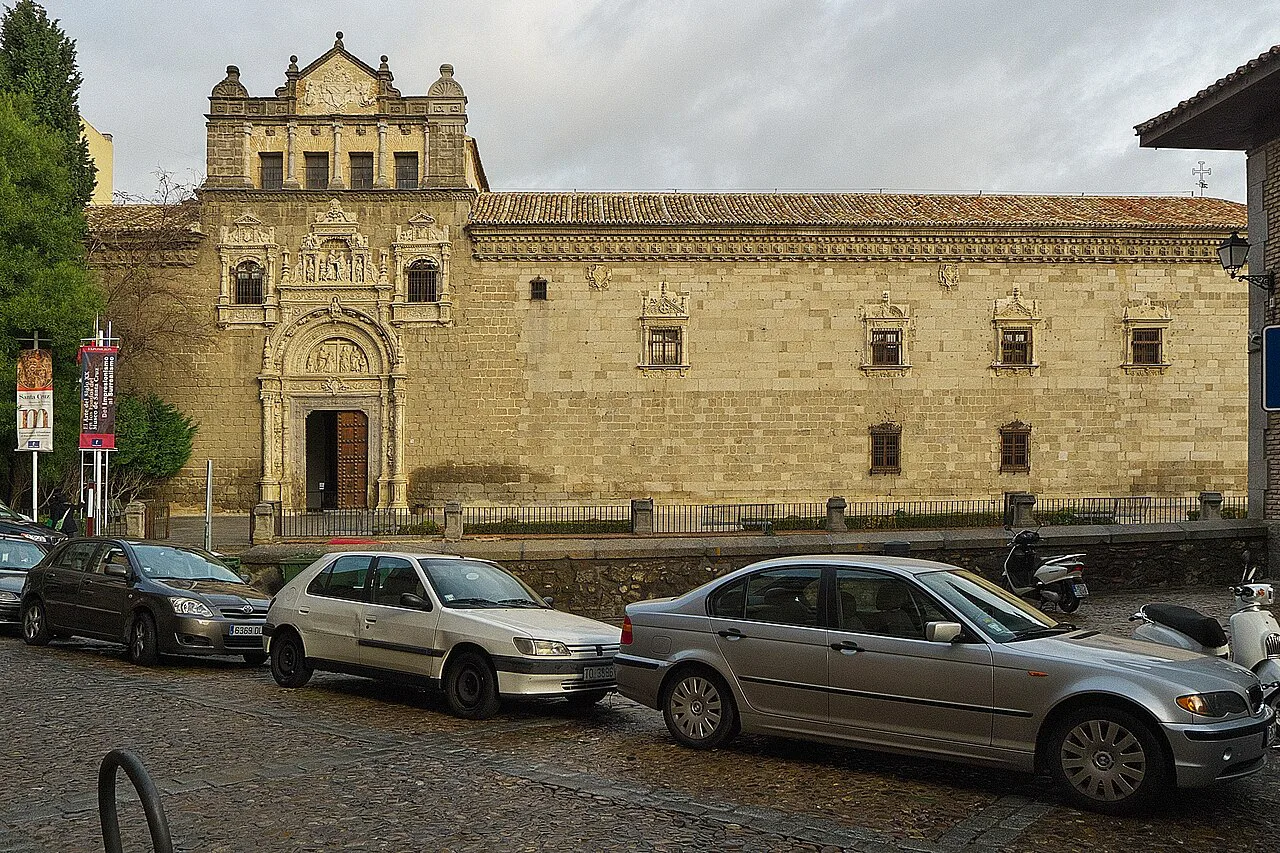 The main facade of the Hospital de Santa Cruz museum, Toledo.