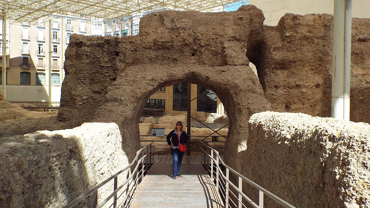 Remains inside the Roman Theatre Museum, Zaragoza.