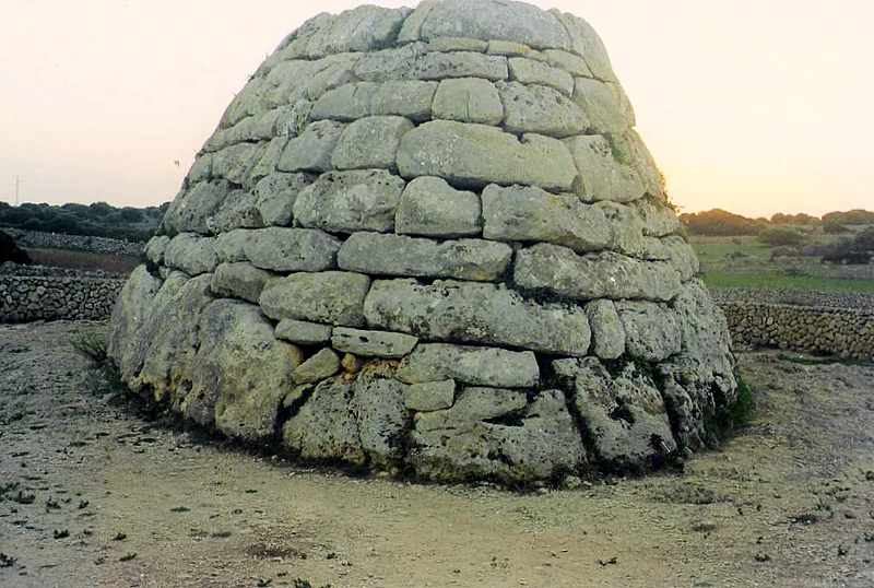 The stone Naveta des Tudons near Ciutadella, Menorca.