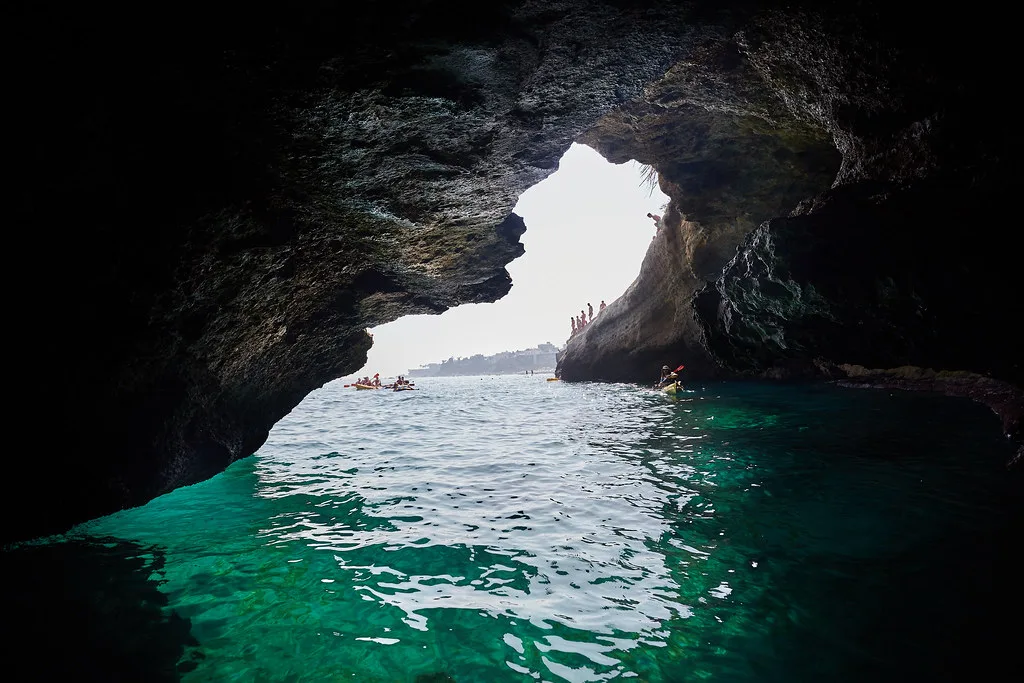 A sea cave on the coast near Nerja.