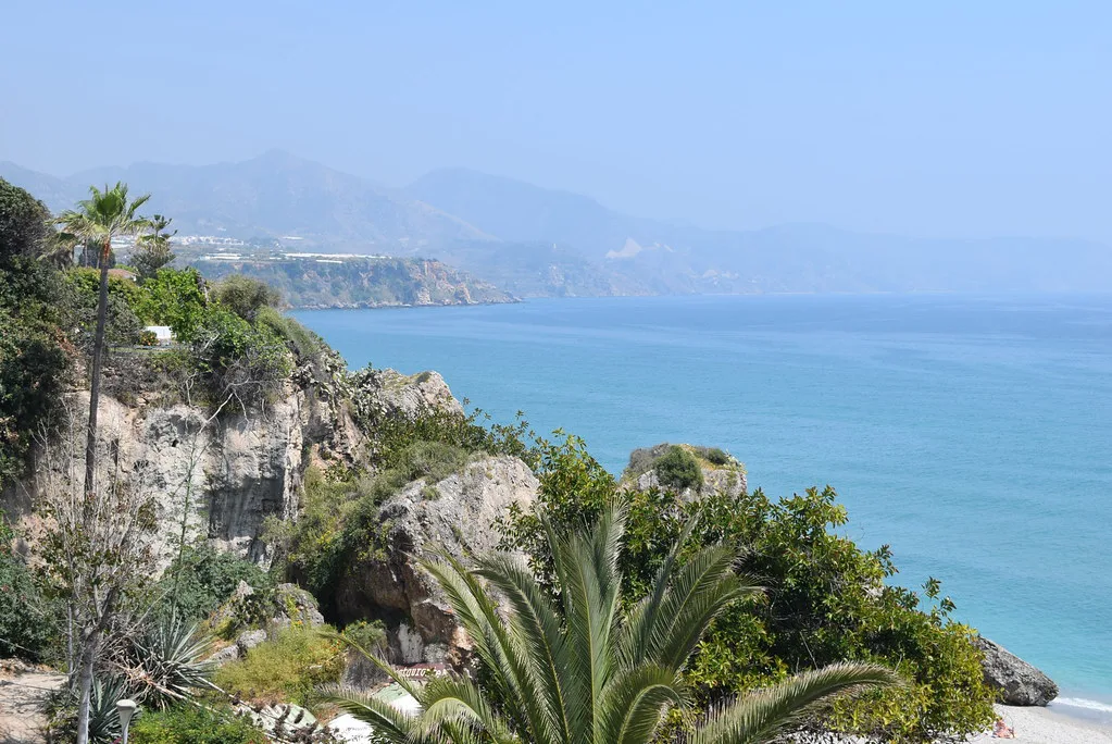 The coast towards Maro seen from the Balcón de Europa, Nerja.