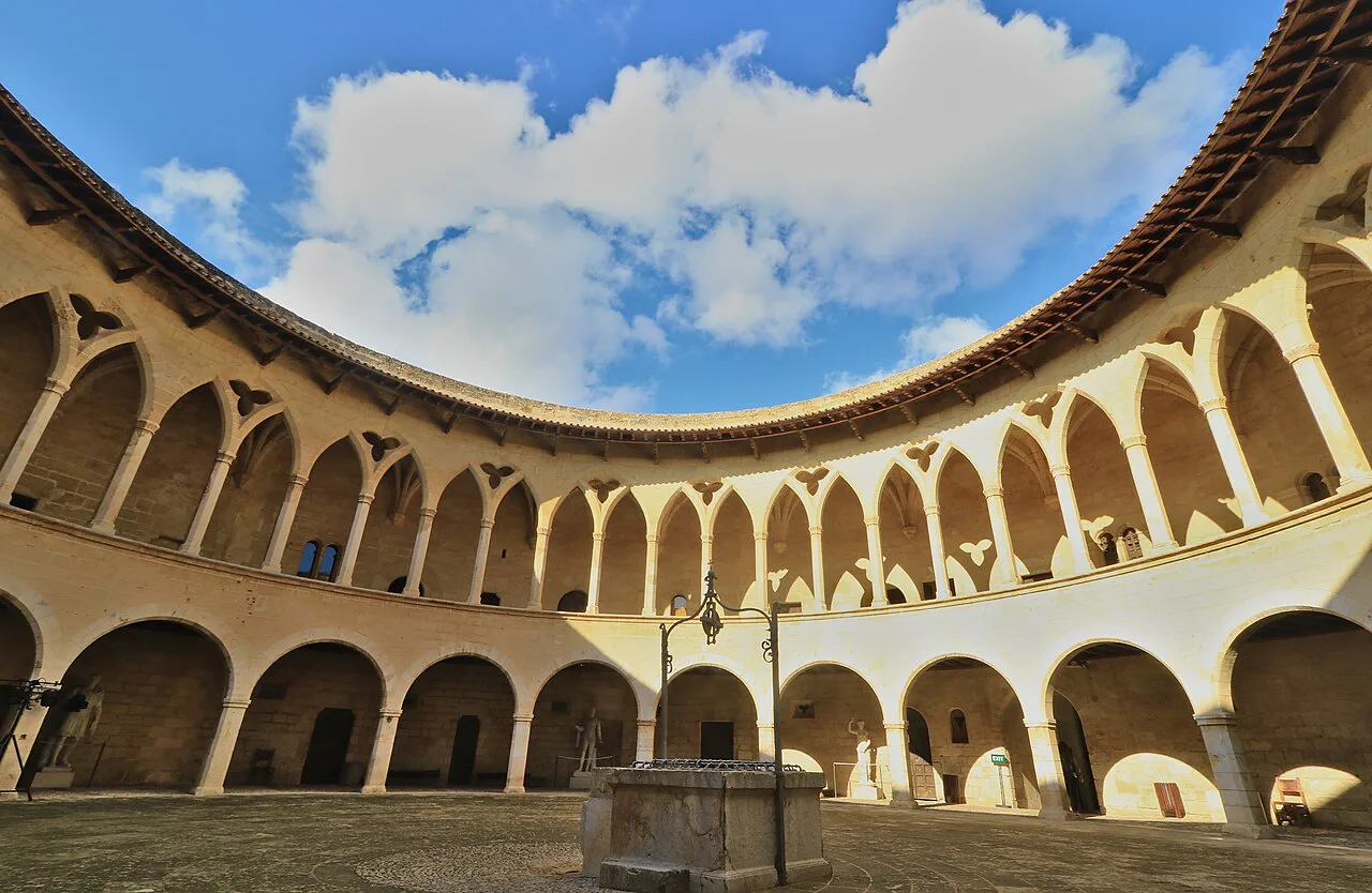 The circular courtyard of Bellver Castle, Palma de Mallorca.