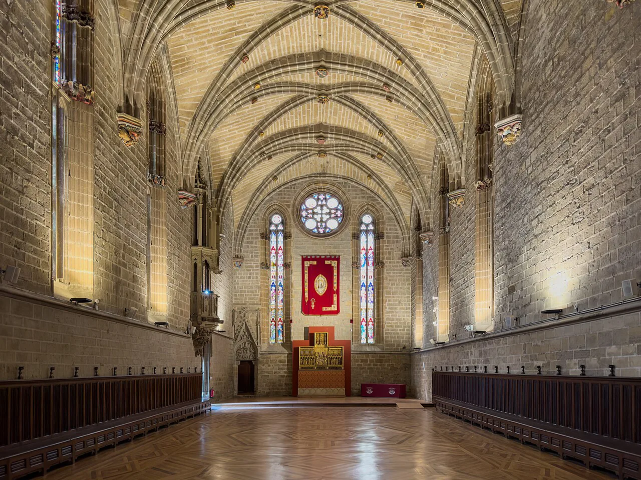 The Gothic refectory of Pamplona Cathedral.