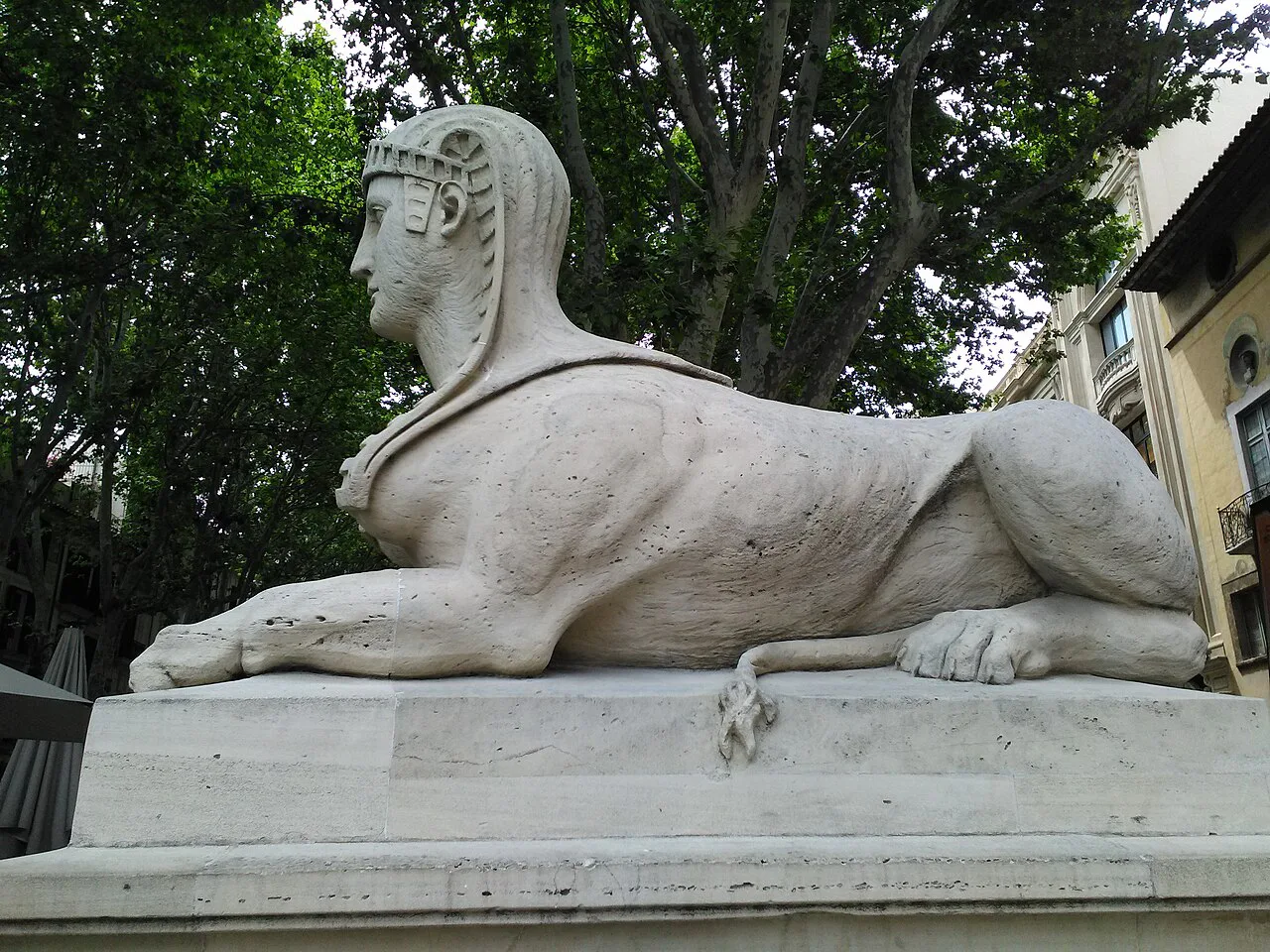 A sphinx statue on Passeig del Born, Palma.
