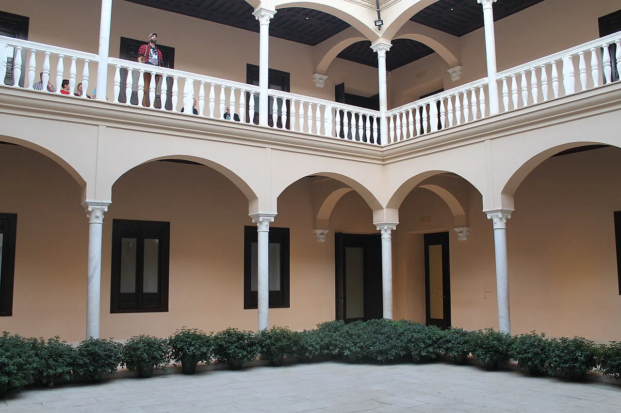The arcaded main courtyard of the Museo Picasso Málaga.