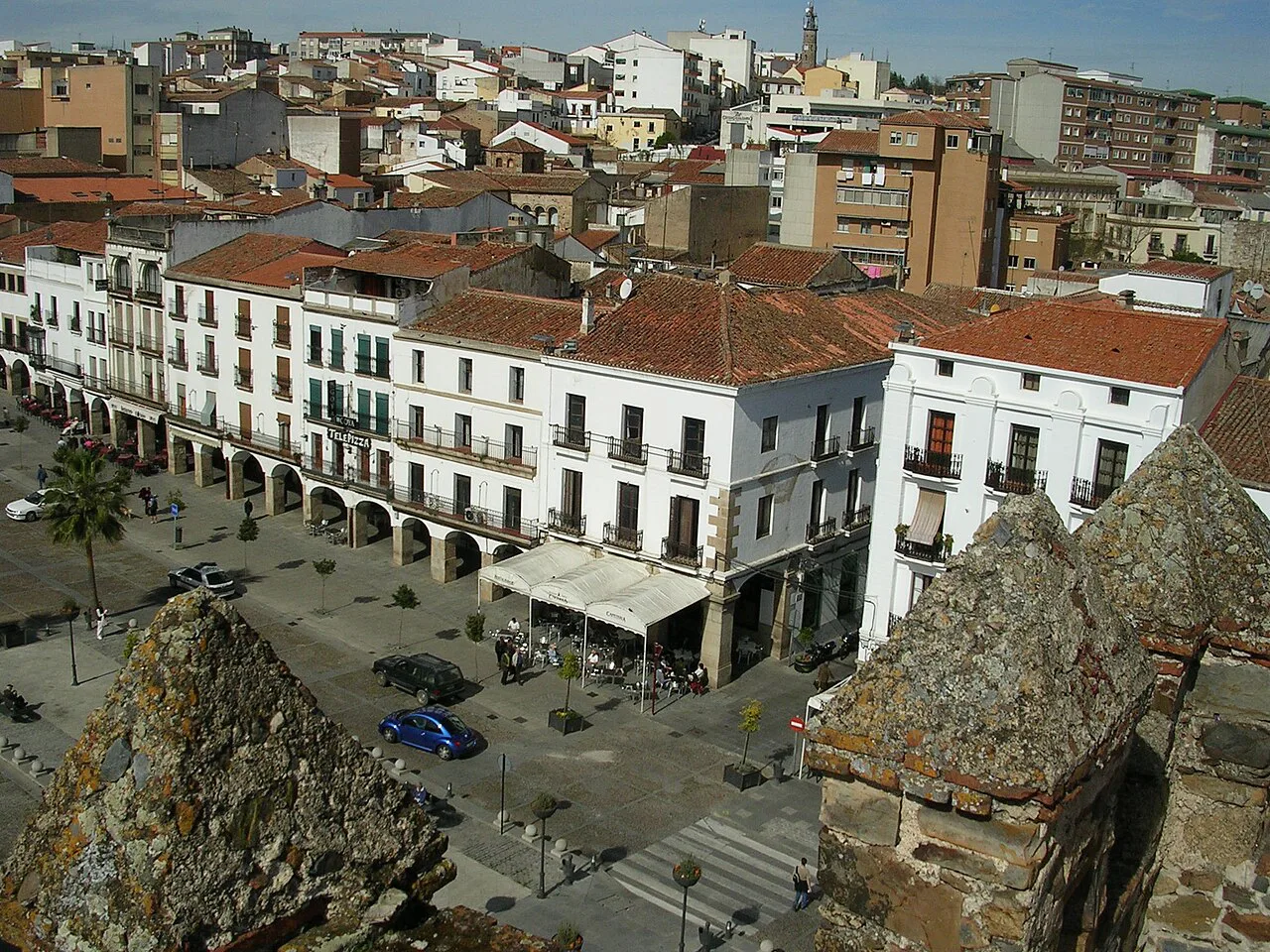 The Plaza Mayor of Cáceres seen from the Torre de Bujaco.