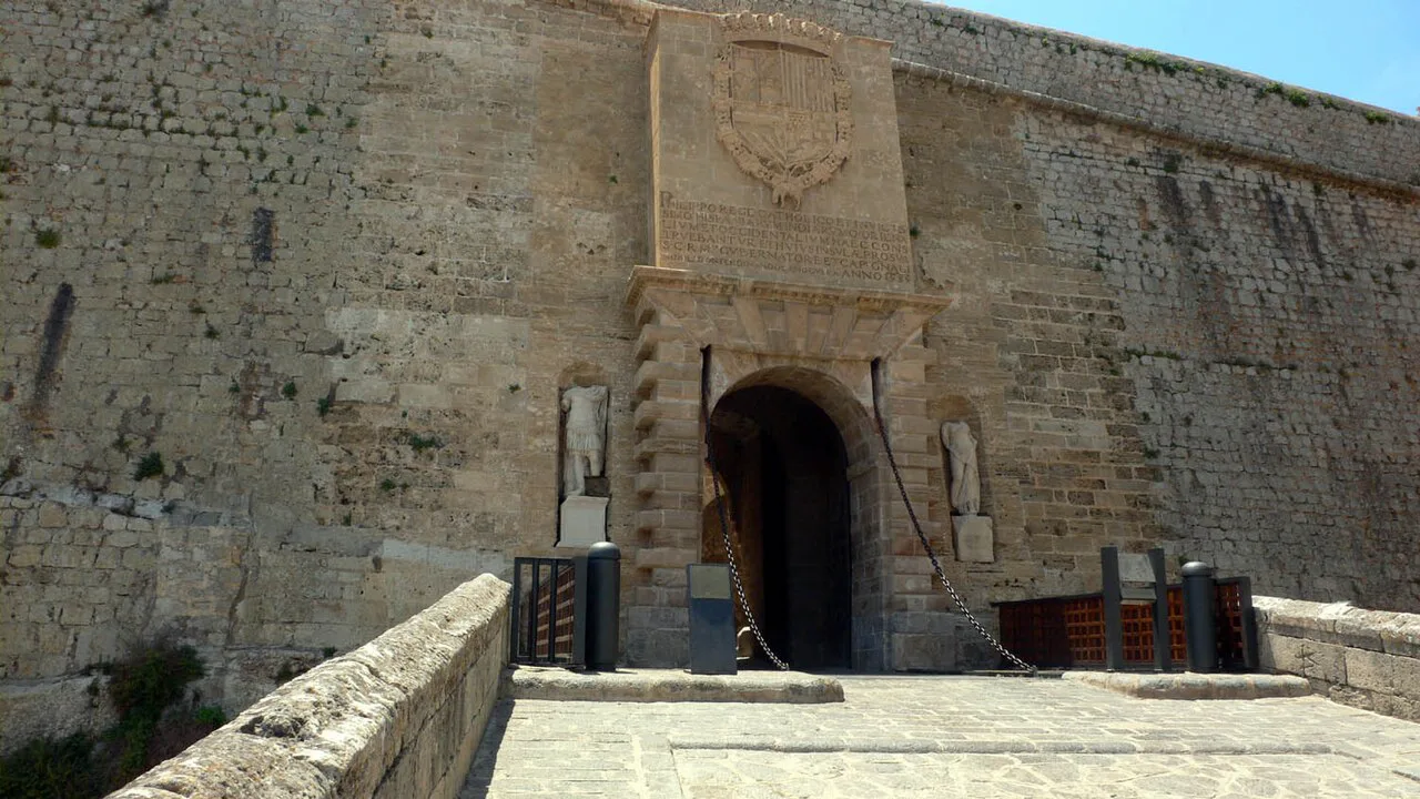 The Portal de ses Taules gateway into Dalt Vila, Ibiza.