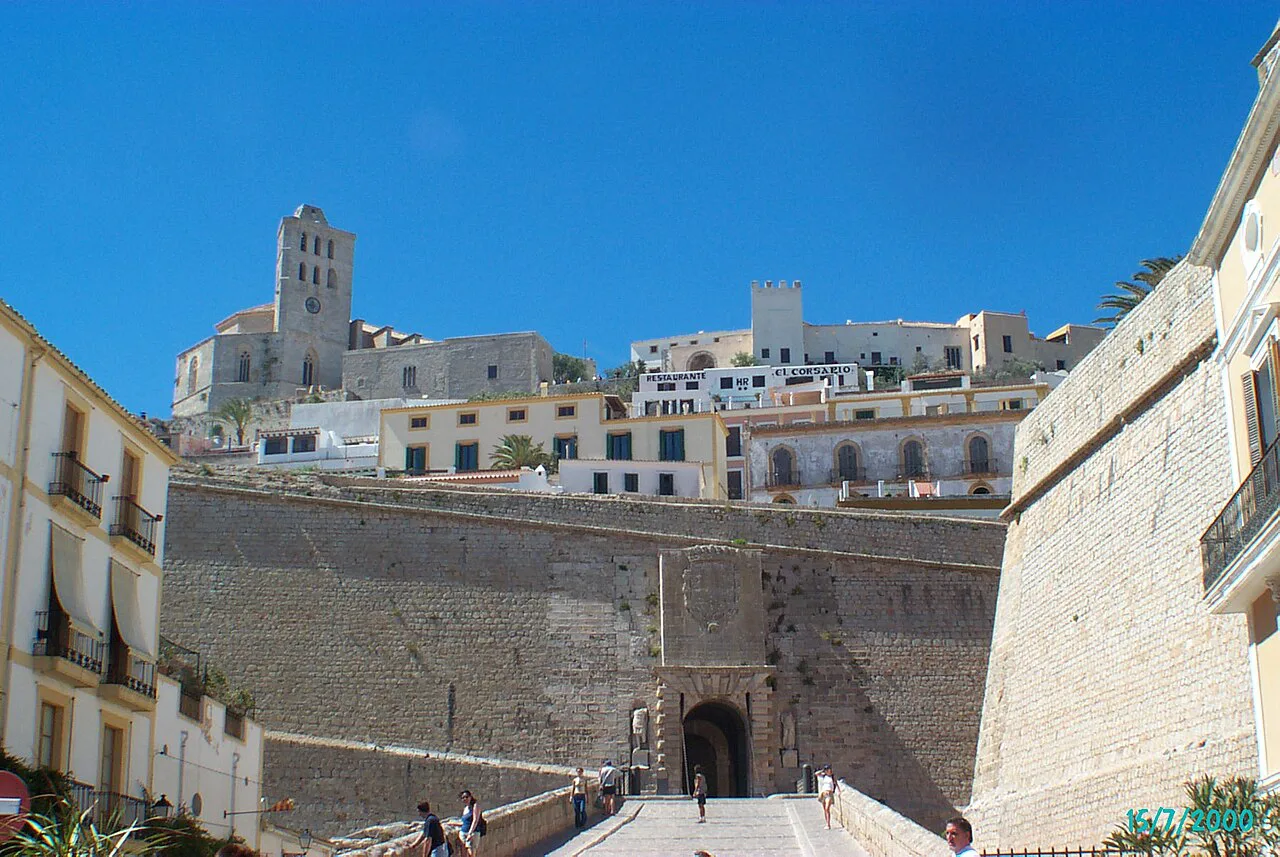 The Renaissance walls and gateway of Dalt Vila, Ibiza Town.