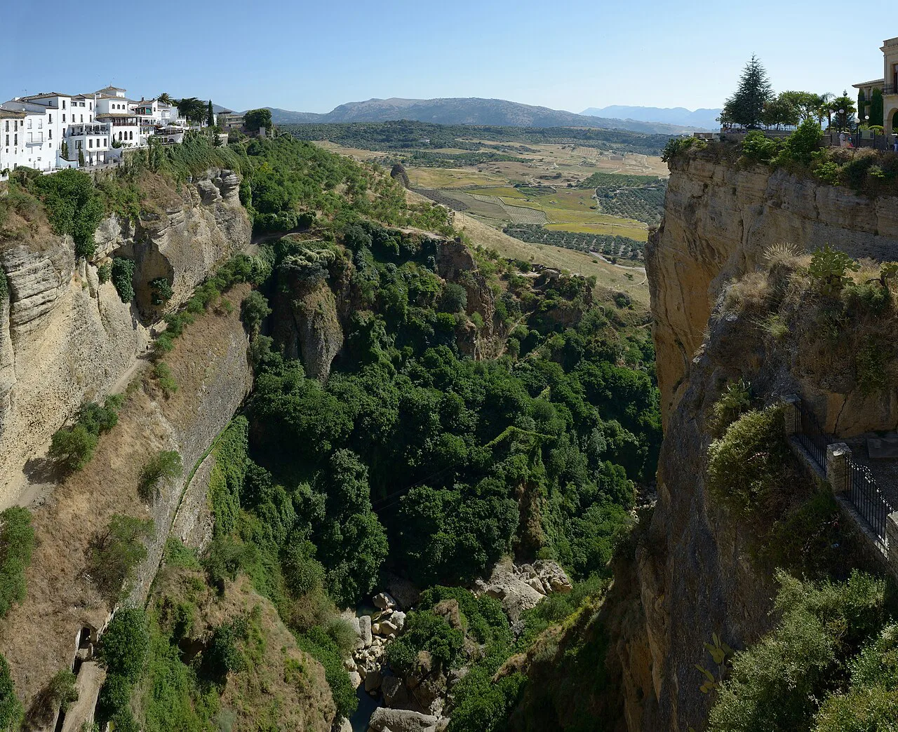 The gorge seen from the Puente Nuevo bridge in Ronda.