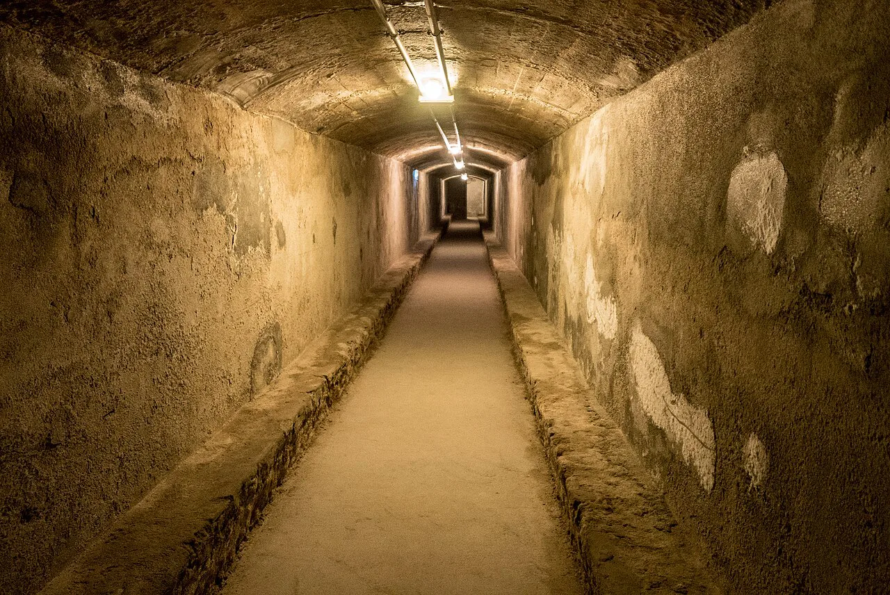 A long tunnel in the Civil War Shelters of Almería.